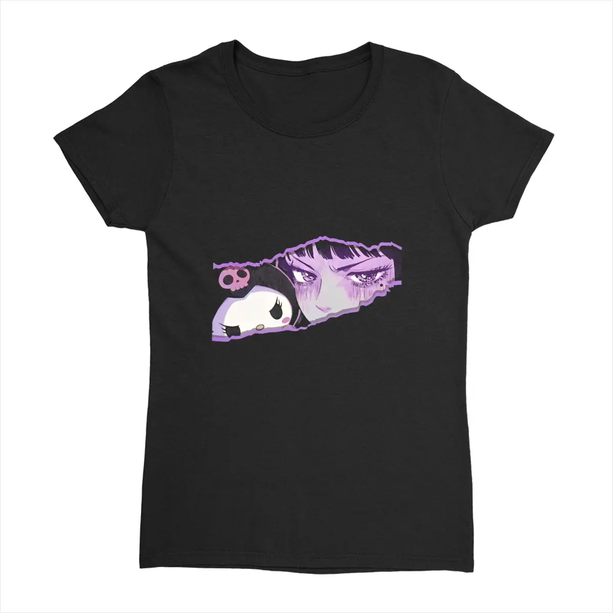 Oversized T Shirt Junji Ito X Kuromi Casual T-Shirts Hip Hop Tshirt for Women Cheap Summer Y2K Classic Custom DIY Top Tees