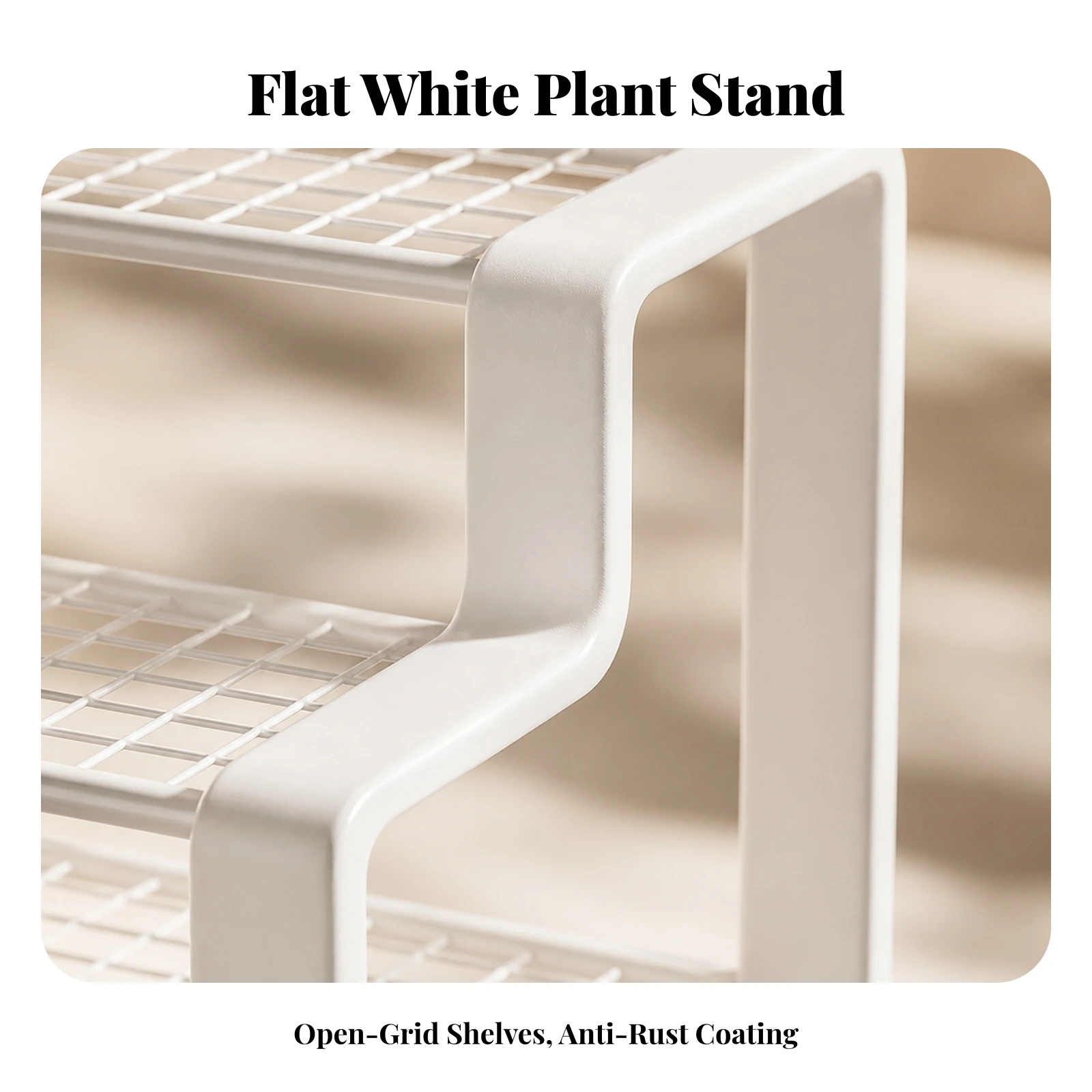 Four-Tier Plant Display Rack Space-Saving Stepped Plant Shelf with Wire-Grid Shelves Planter Display Shelving Unit Vertical