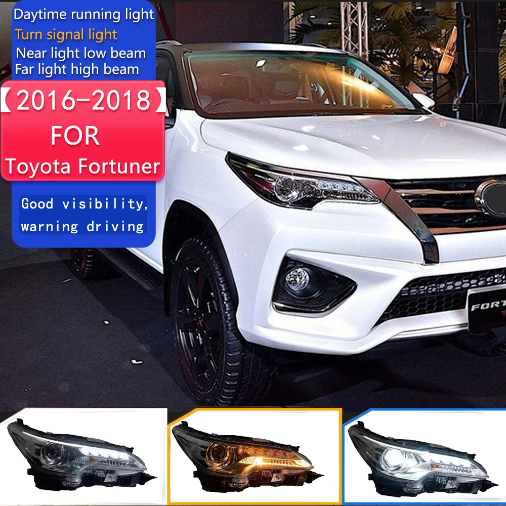 

Car Styling for Toyota Fortuner Headlights 2016 2017 2018 All LED Headlight LED DRL Head Lamp Angel Eye Bi Xenon Accessories