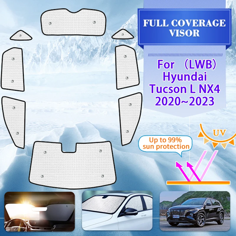 

Anti-UV Car Full Window Sunshade For Hyundai Tucson L NX4 LWB 2020 2021 2022 2023 Car Window Visor Sunshade Covers Accessories