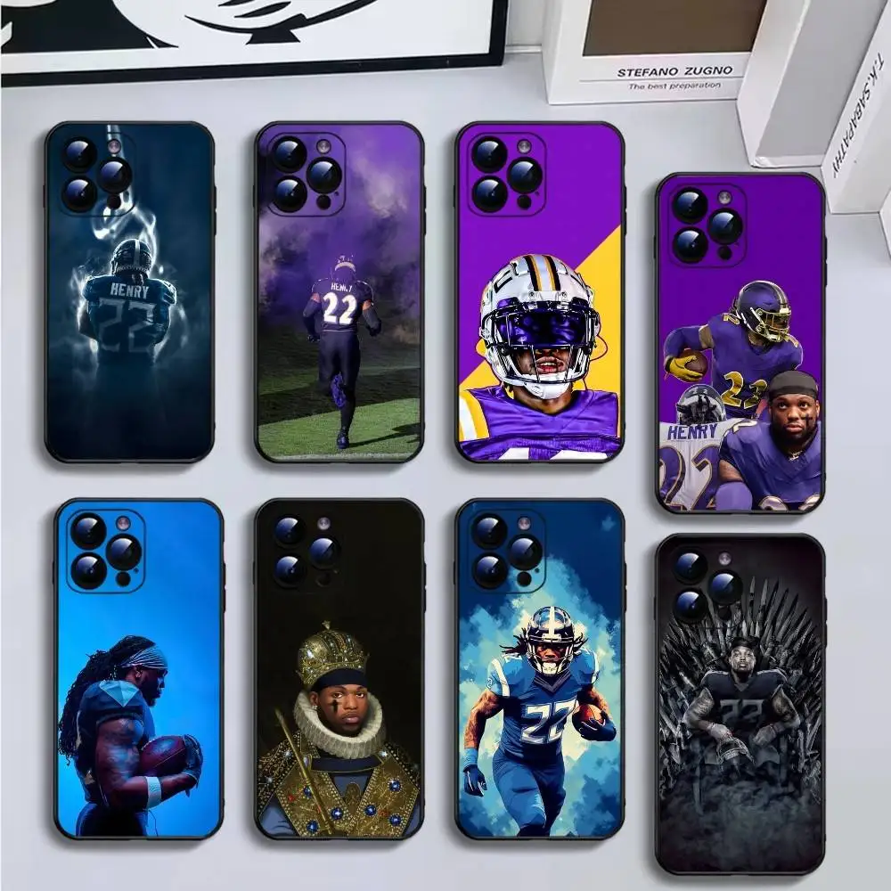 

Pro Football D-Derrick Henry Phone Case For iPhone16,15,14,13,12,11 Plus,Pro Max,XS,X,XR,SE,Mini,8,7,Soft Black Cover
