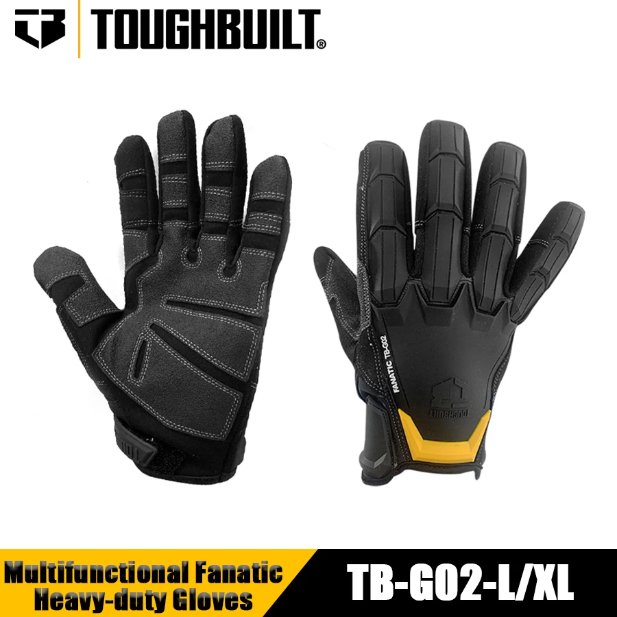 TOUGHBUILT TB-G02-L / TB-G02-XL Fanatic Heavy-duty Gloves Multifunctional Gloves Armor Work Gloves Power Tool Accessories