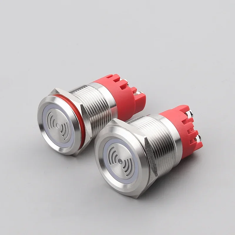 

19mm 22mm LED Loud Intermittent Flashing Warning Light Buzzer 12V 24V 220V Mini Red Lamp Alarm Stainless Steel Metal