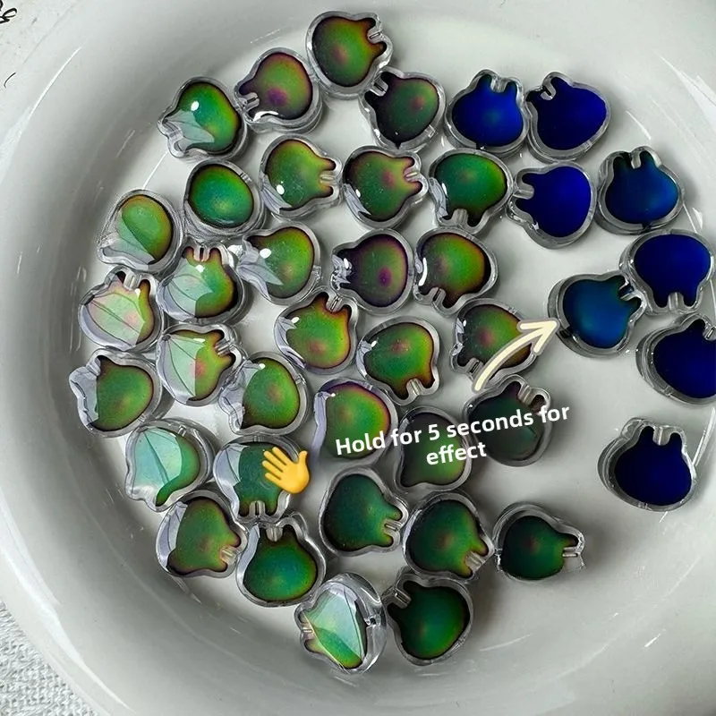 

10pcs Temperature Change Beads Magic Color Changing Glass Beads with Hole for DIY Jewelry Making