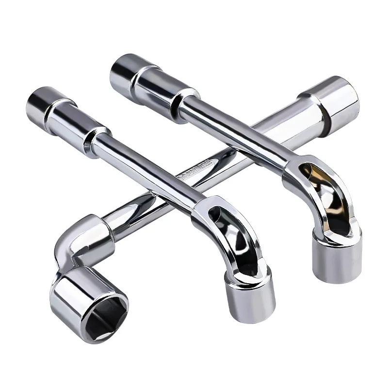 LINBON L Type Pipe Perforation Elbow Wrench Double Head Outer Hexagon Socket Sleeve Spanner Remove Fix Screw Nut