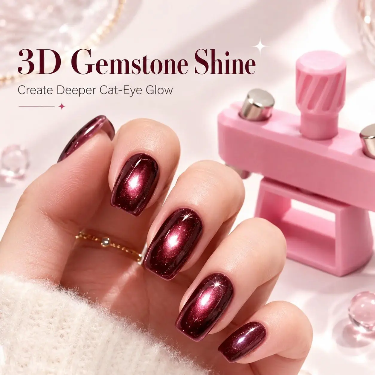 Nagel-Katzenaugen-Magnet-Set Nagelkunst-Magnet Starkes Nagelkunst-Gel-Lack-Führungswerkzeug DIY Magnetischer Nagelhelfer Maniküre-Design – Detail 11