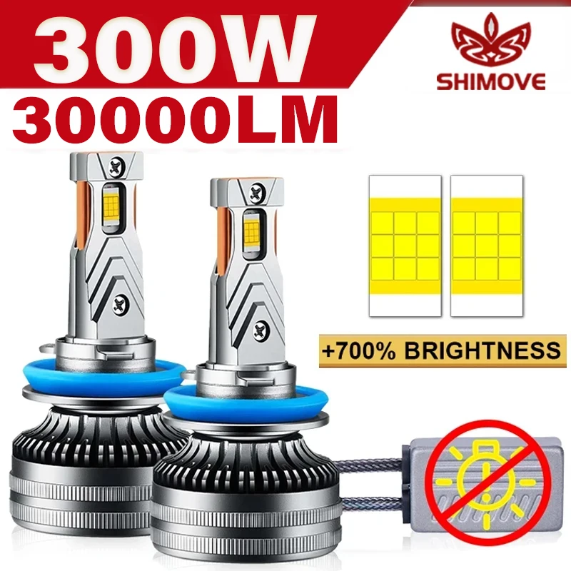 

H7 H3 H4 H11 Led Car Headlights H8 H1 HB3 9005 HB4 9006 9012 HIR2 LED Hi/Lo bulb Turbo light Fan Canbus Decoder 30000LM 300W ﻿