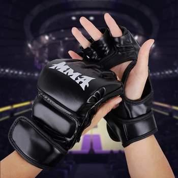 Professional Boxing Training Gloves Half Finger Leather Cushion for Adult Sanda Boxing  Training Sandbag Knuckles 1