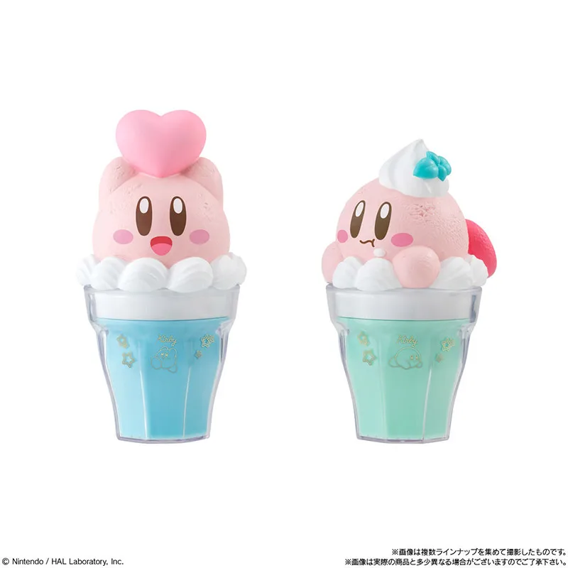Bandai estrela kirby latte arte xícara de café brinquedo wadulu rosa caixa de armazenamento de gordura ornamento de ovo para fãs de derivados de animação