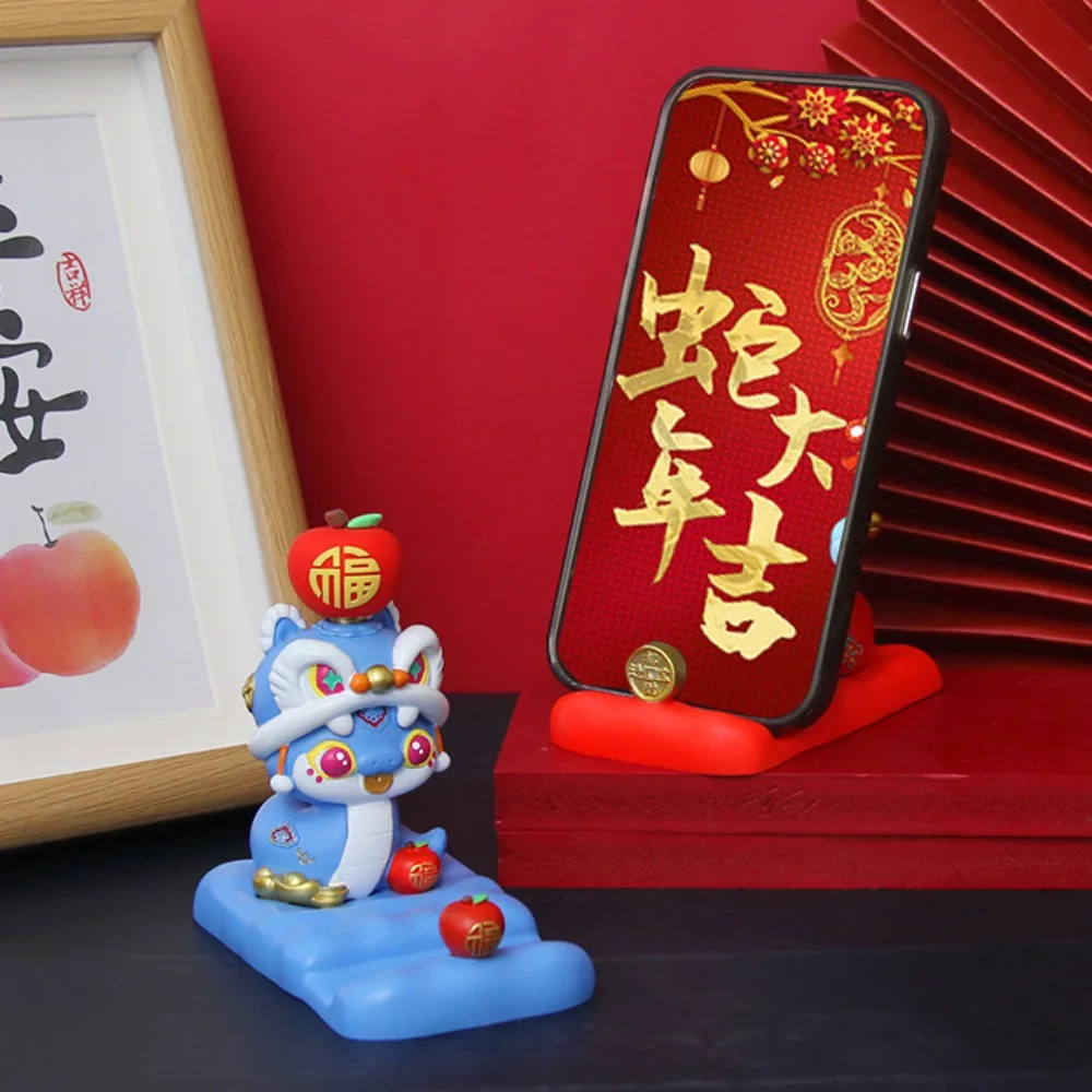 

Zodiac Snake Cartoon Snake Figurine Figurine Slot Design Mobile Phone Stand Cute Creative Snake Phone Holder New Year Ornament