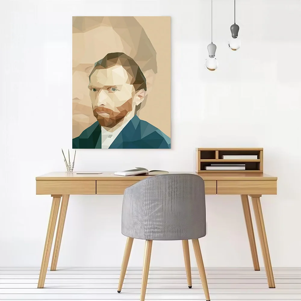 Van Gogh Lowpoly Canvas Wall Arts Poster Customizable Pictures Printing for Room Art of Murals Bedroom Home Decoration Ornaments