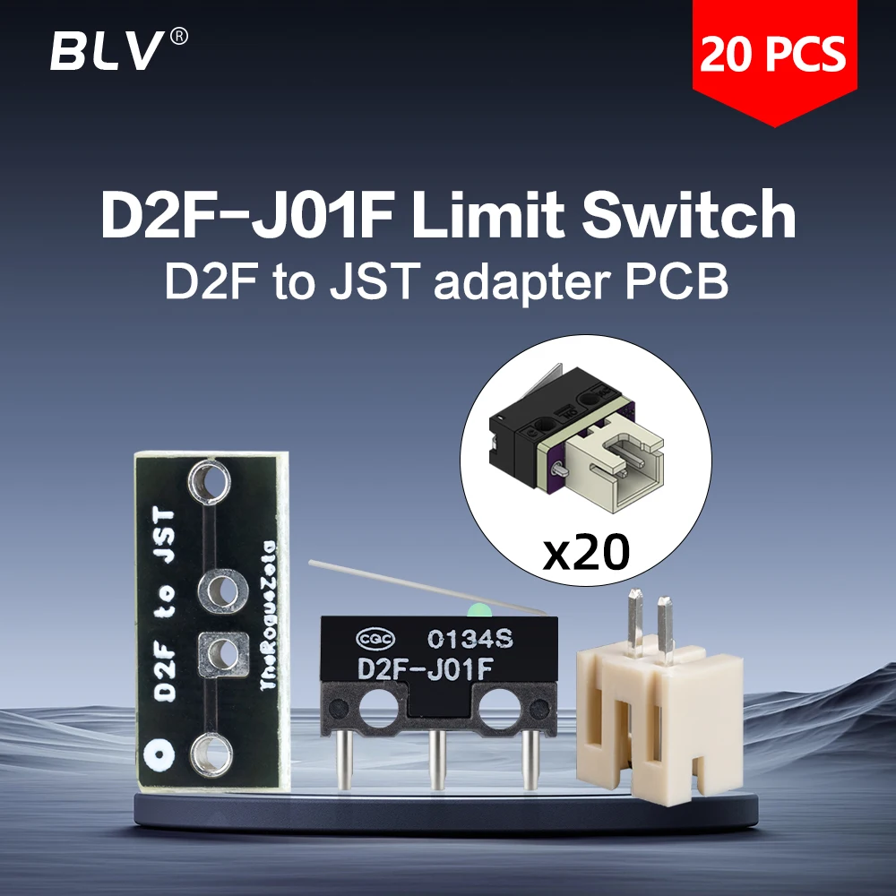 

BLV 20 шт. D2F-J01F Концевой выключатель D2F на JST PCB адаптирует семейство микропереключателей Omron D2F на стандартный 2-контактный разъем JST