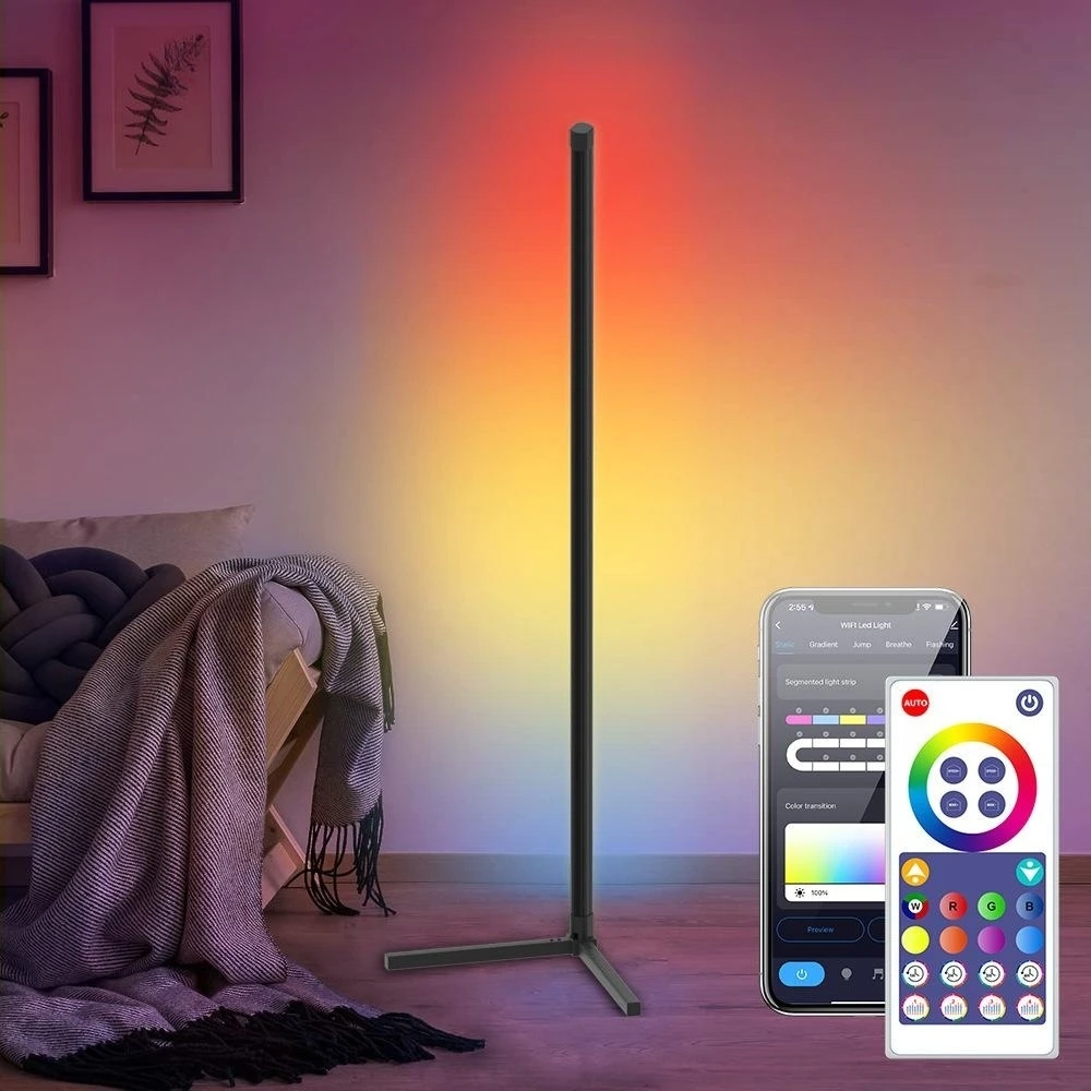 

RGB LED Floor Lamp Living Room Corner Lamp Tuya LED Smart RGB Mood Light for Bedroom Gaming Room Atmosphere LED Stand Lighting