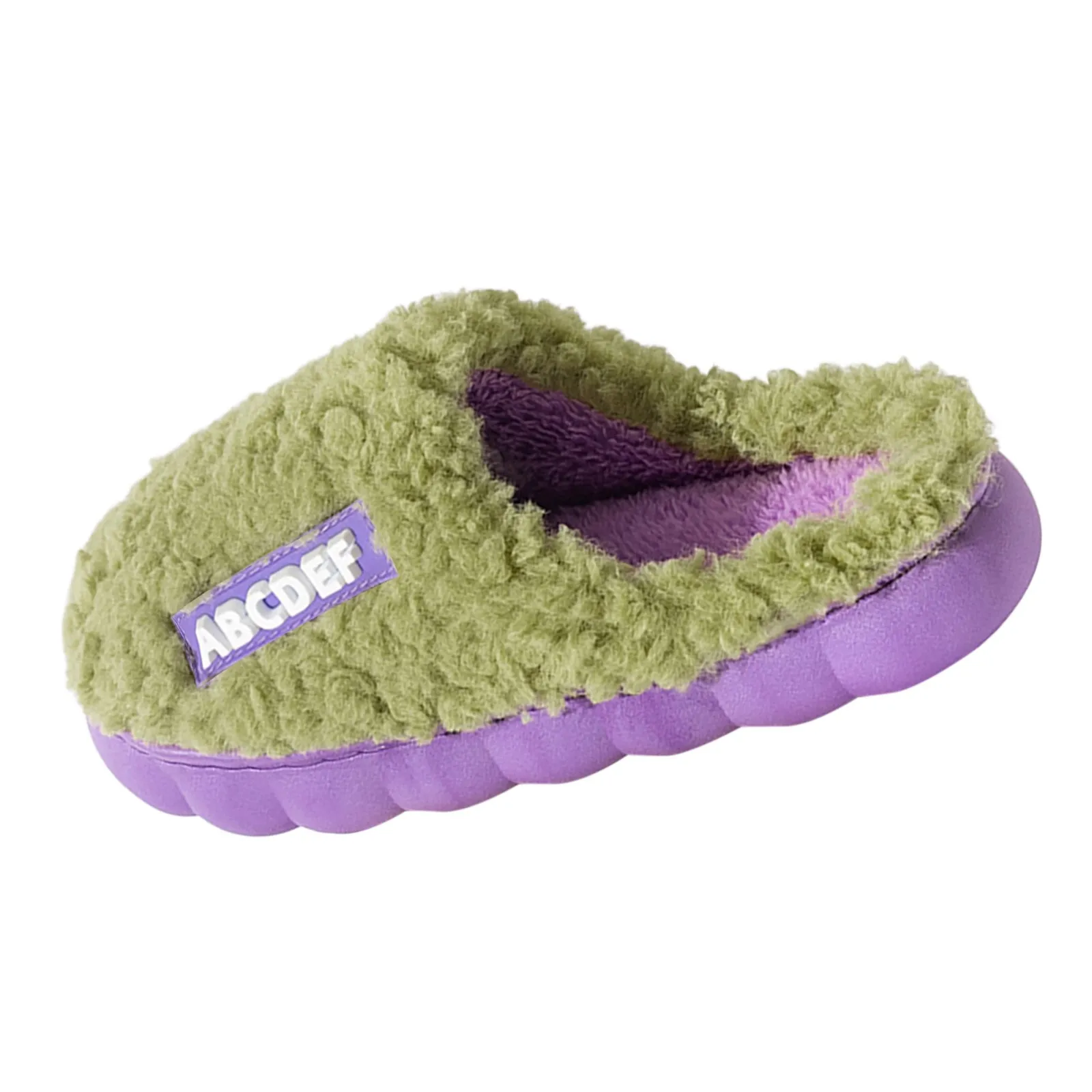 Women Slippers Winter Home Furry Slippers Color Patchwork Cotton Shoes Female Indoor Non-Slip Warm Comfortable Plush Slides