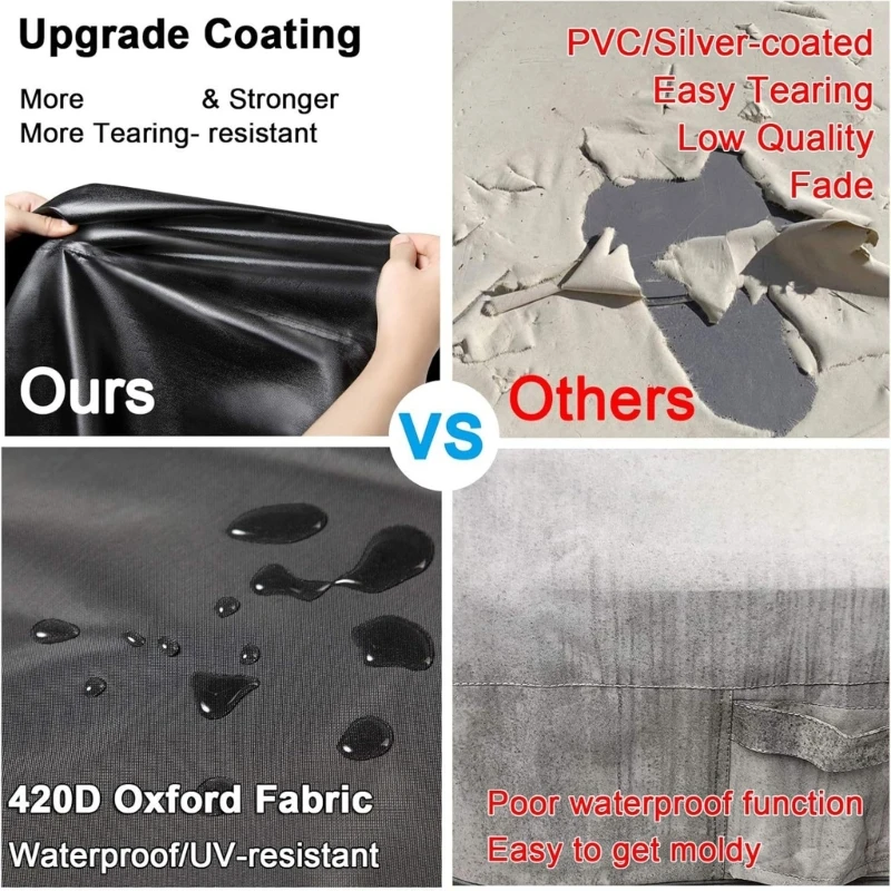 

Водостойкий чехол для барбекю размером 48x35 дюймов, чехол из полиэфирной ткани для защиты от снега и дождя включает ремни,