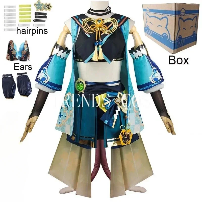 

Kirara Cosplay Costume Cat Tail Inazuma Dress Girl Kostm Halloween Karneval Outfits Comic Con EURO Size