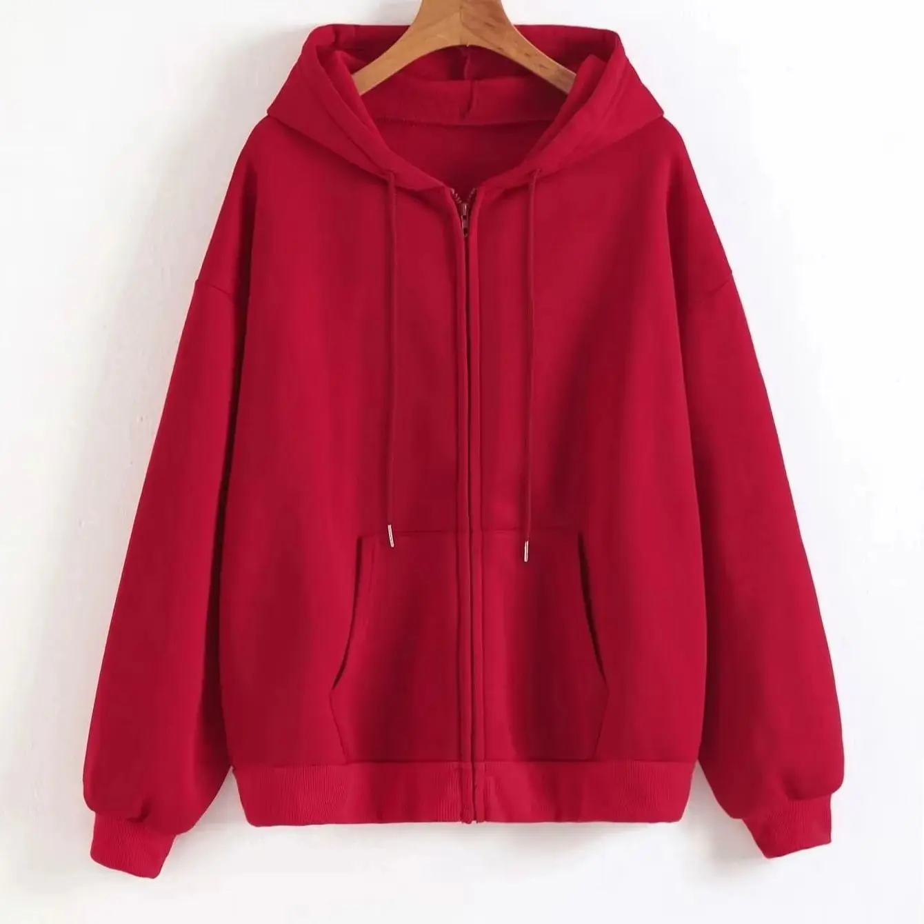 Sudaderas con capucha de gran tamaño para mujer, Sudadera con capucha informal lisa con cremallera, chaqueta con capucha holgada coreana Harajuku para parejas, abrigo, ropa de calle