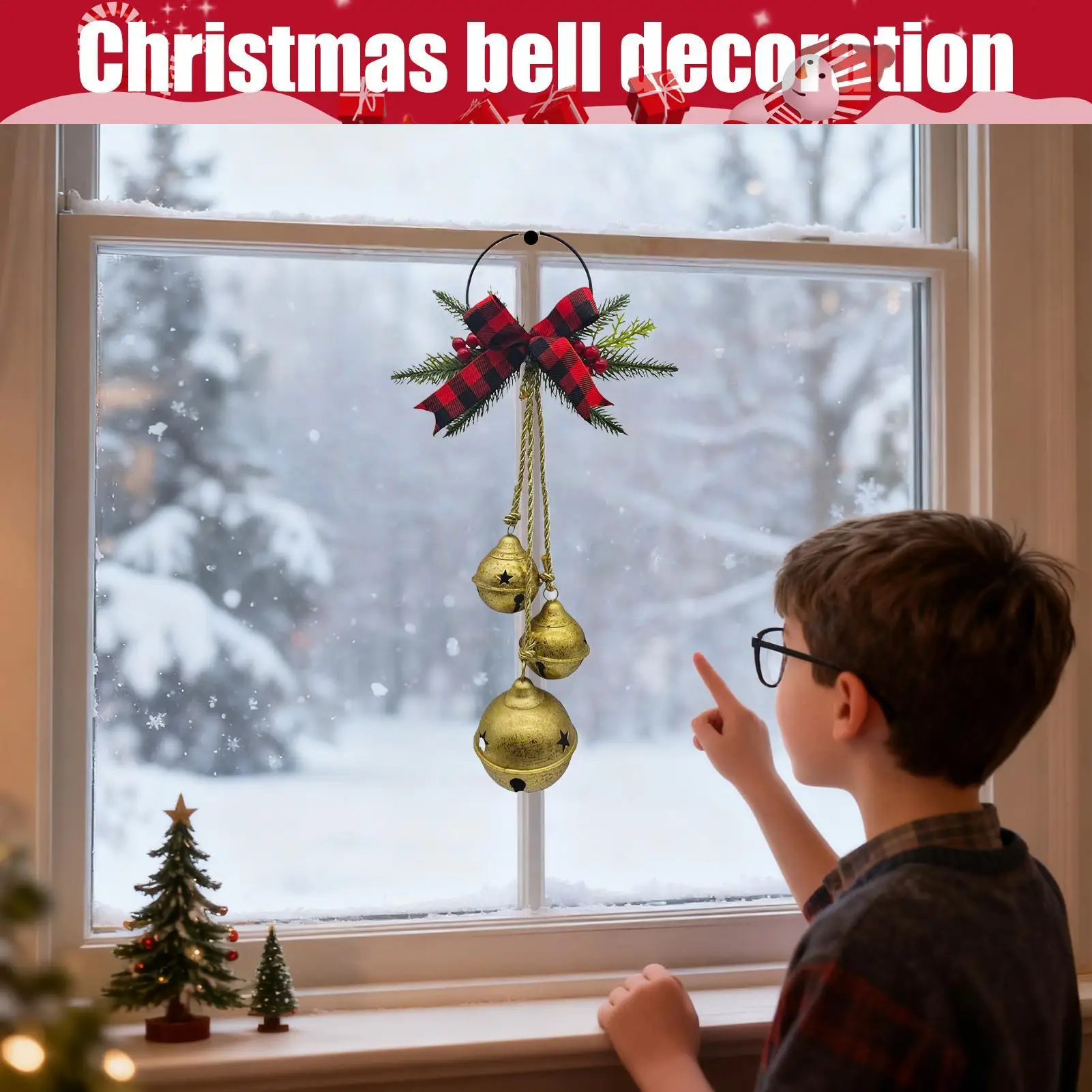 

Рождественские елочные колокольчики с бантом, фермерский дом, праздничная елка, вешалка, декор, вешалка для колокольчиков, гирлянда, поделки для входной двери, домашняя настенная мантия, новинка