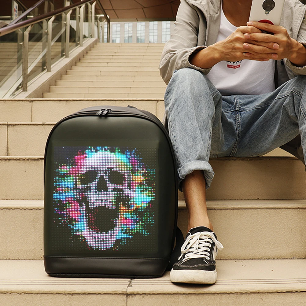 Women Print Bag Travel Laptop Bag LED Screen Display Backpack Wireless Business Travel Laptop School Bag Women Men