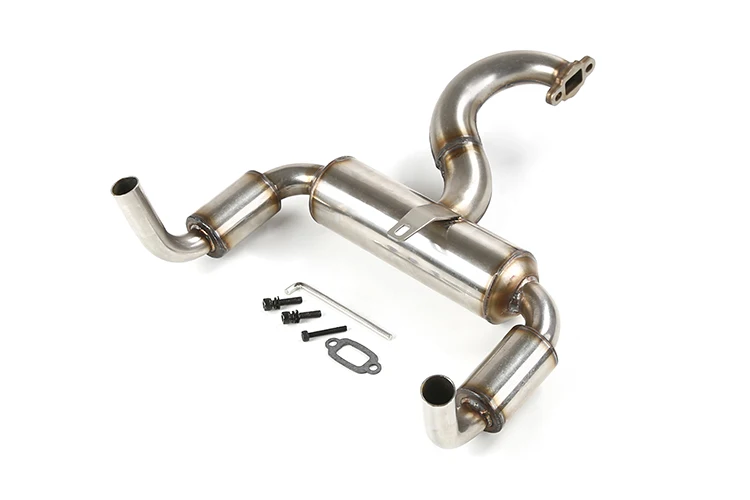 Stainless steel double-hole silent exhaust pipe for 1/5 ROFUN F5 RF5 MCD