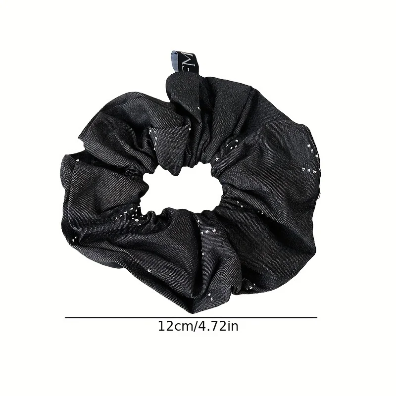 Vintage Denim Scrunchies Large Size Elastic Hair Band Rubber Bands Women Hair Accessories Headwear