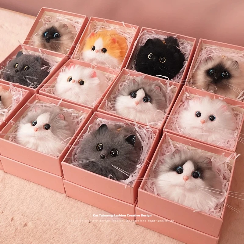 

Maotaimeng Plush Cat Pendant Fluffy Stuffed Kitten Ornament For Backpack Car Key Decoration Ideal Daily Gift For Women