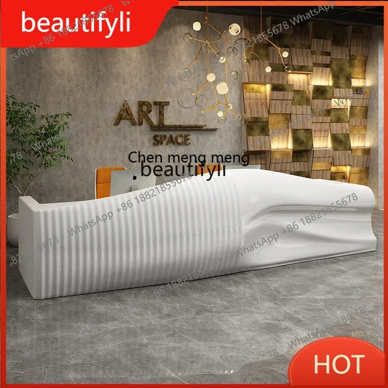 G8578 Paint bar counter High-end modern creative welcome desk Special-shaped consultation reception desk Customized fashion