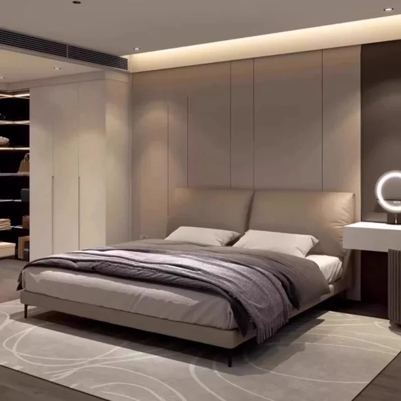 

150x200 180x200 см двуспальная кровать для 2 человек полноразмерный каркас кровати основания кроватей и каркасы кроватей мебель для спальни современный минималистский кожаный