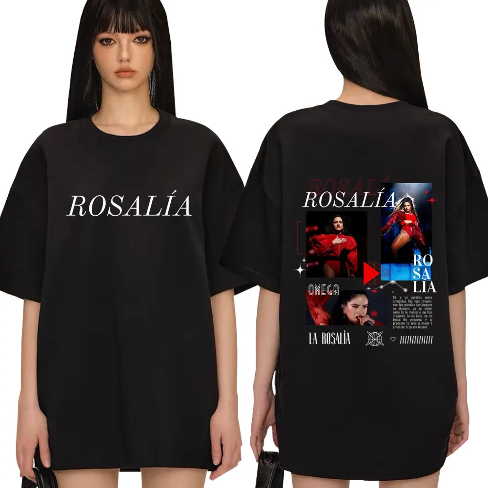 

Уличная одежда Rosalia Genius, двусторонние футболки с принтом в стиле поп-готика, модные топы высокого качества, свободная хлопковая футболка в стиле хип-хоп, подарок для фанатов
