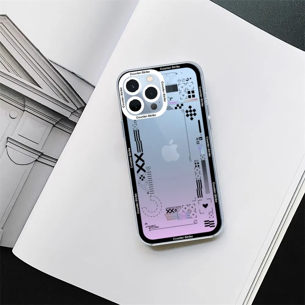 Game CSGO Printstream Phone Case For iPhone 11 12 Mini 13 14 15 Pro Max Transparent Shell