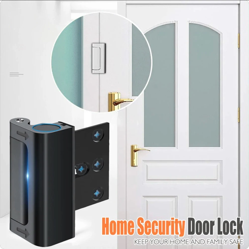 New Home Security Door Lock Aluminum Alloy Anti-theft Door Lock Childproof Door Reinforcement Lock with 3 Inch Stop