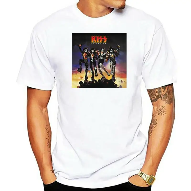 Kiss Destroyer Jumping Print T-shirt classica in cotone da uomo Fashion Unique Classic Cotton Men Top Tee Design T-shirt Casual Cool