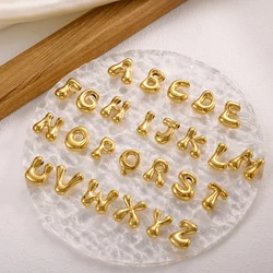 CARLIDANA High Quality Stainless Steel Gold Plated Capital 26 Letter Irregular Bubble Initial Pendant Charms For DIY Jewelry