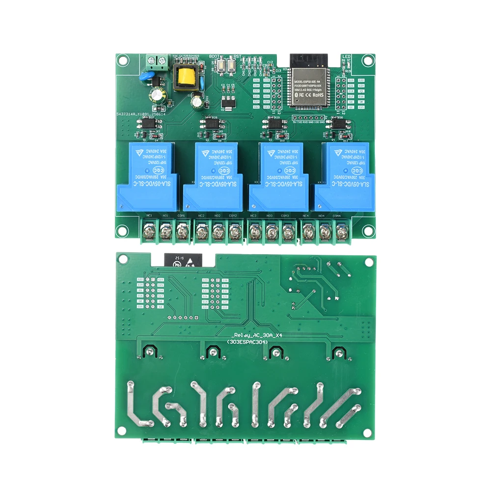 30A WIFI BT 4 طريقة وحدة التتابع على متن ESP32E وحدة وحدة التتابع يدعم التنمية الثانوية التيار المتناوب 220 فولت