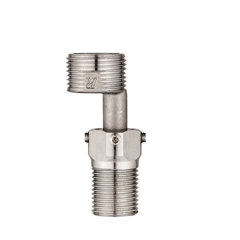 360 Degree Adjustable Adjustment Shower Faucet Adapter Stainless Steel Angled Curved Foot Wall Mounted Eccentric Screw Corner