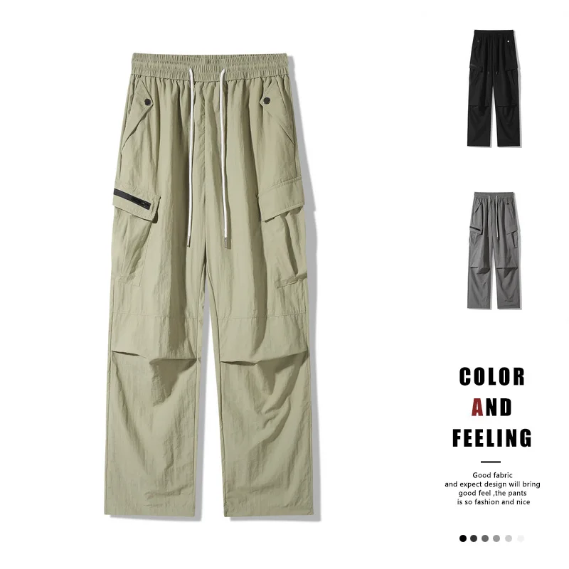 

Men's Workwear Jogging Pants 2025 New Anti-mosquito Wide-leg Loose Elastic Waist Outdoor Hiking Sportswear Casual Work Pants