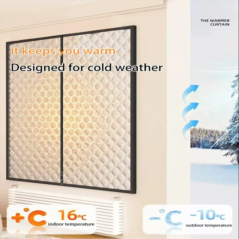 Grey Zipper, Winter Insulated Curtains, Insulated, Warm, Sun Shading, Soundproof, Windproof, Customizable Size
