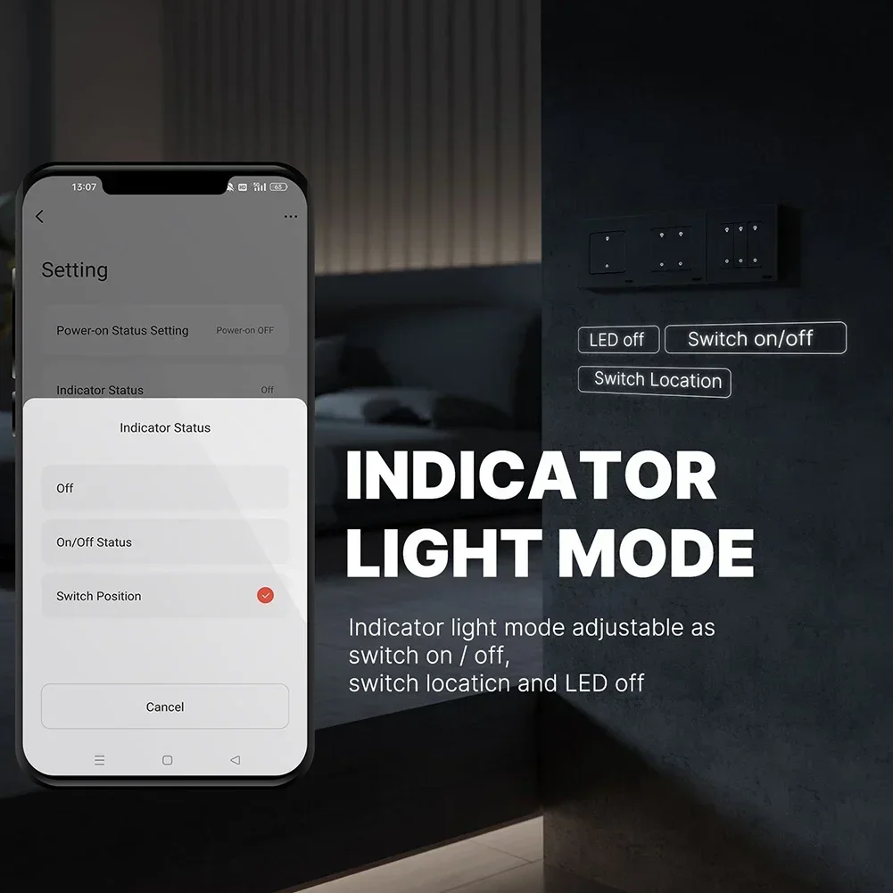 

Умный диммер Zigbee для домашнего освещения с управлением через приложение, с 13-бандовым регулируемым переключателем и функцией управления