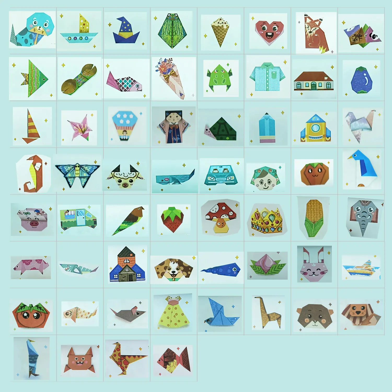 Origami Kit voor kinderen 60 projecten Dubbelzijdig origami-boek 4 niveaus Oefenpapier Instrucctioneel origami-papier Cadeau voor 4+ meisje