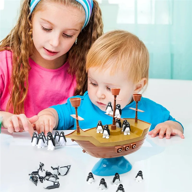 Iceberg Penguin Funny Board Game Toy Balance Pirate Ship Friend Interactive Party Games Props Balance Training Toy Gift for Kid