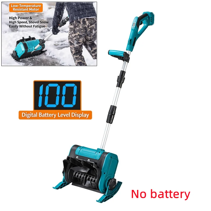 Brushless  Electric Snow Plow Foldable Snow Sweeper Cordless Clean Street Courtyard Tool For Makita 18V Battery Pin