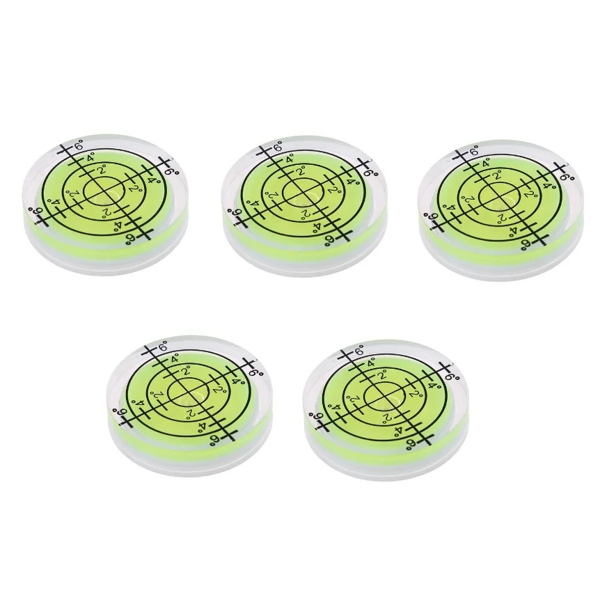 1/2/5pcs 32mm 미니 버블 레벨 스피릿-버블 도 마크 레벨 라운드 원형 측정기 수평 비드 레벨링