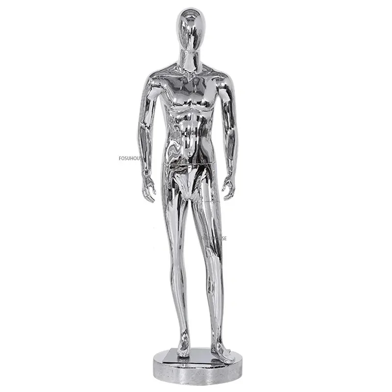 

Window Model Dummy Props Electroplated Full-body Male Mannequins Men's Clothing Store High-end Suit Clothes Display Stand