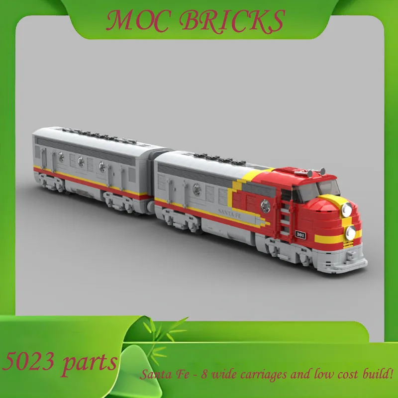 

Customize 5023 Parts MOC Upgraded Version Motor Train Long-distance 8 Wide Carriages Train Modular Technology Gift Kid Toy Suit