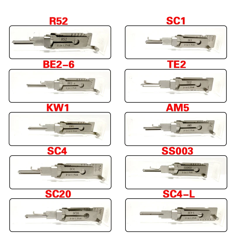 

Lishi 2-в-1 R52 BE2-6 KW1 SC4 SC20 SC1 TE2 AM5 SS003 SC4-L Инструмент для захвата и декодера дверного замка Быстрое открывание