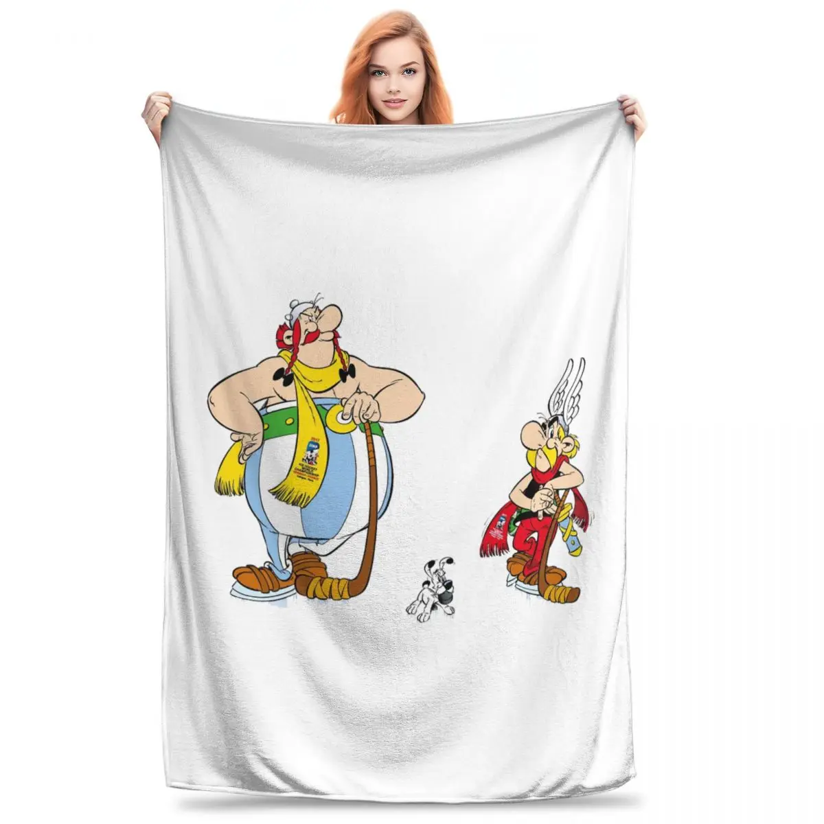 Asterix And Obelix Dogmatix Blanket Flannel Lightweight Sofa Throw Blankets For Home Bedroom Office Throws Bedspread Quilt