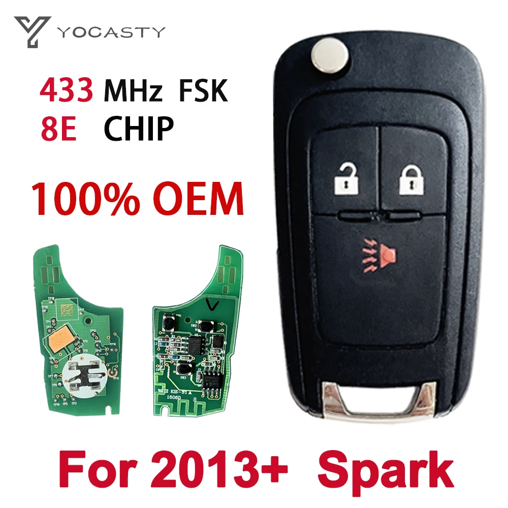 

Yocпластика оригинальный 100% OEM 3 кнопки 433 МГц 8E чип откидной дистанционный Автомобильный ключ для 2013 2014 2015 2016 Chevrolet Spark GM94543201