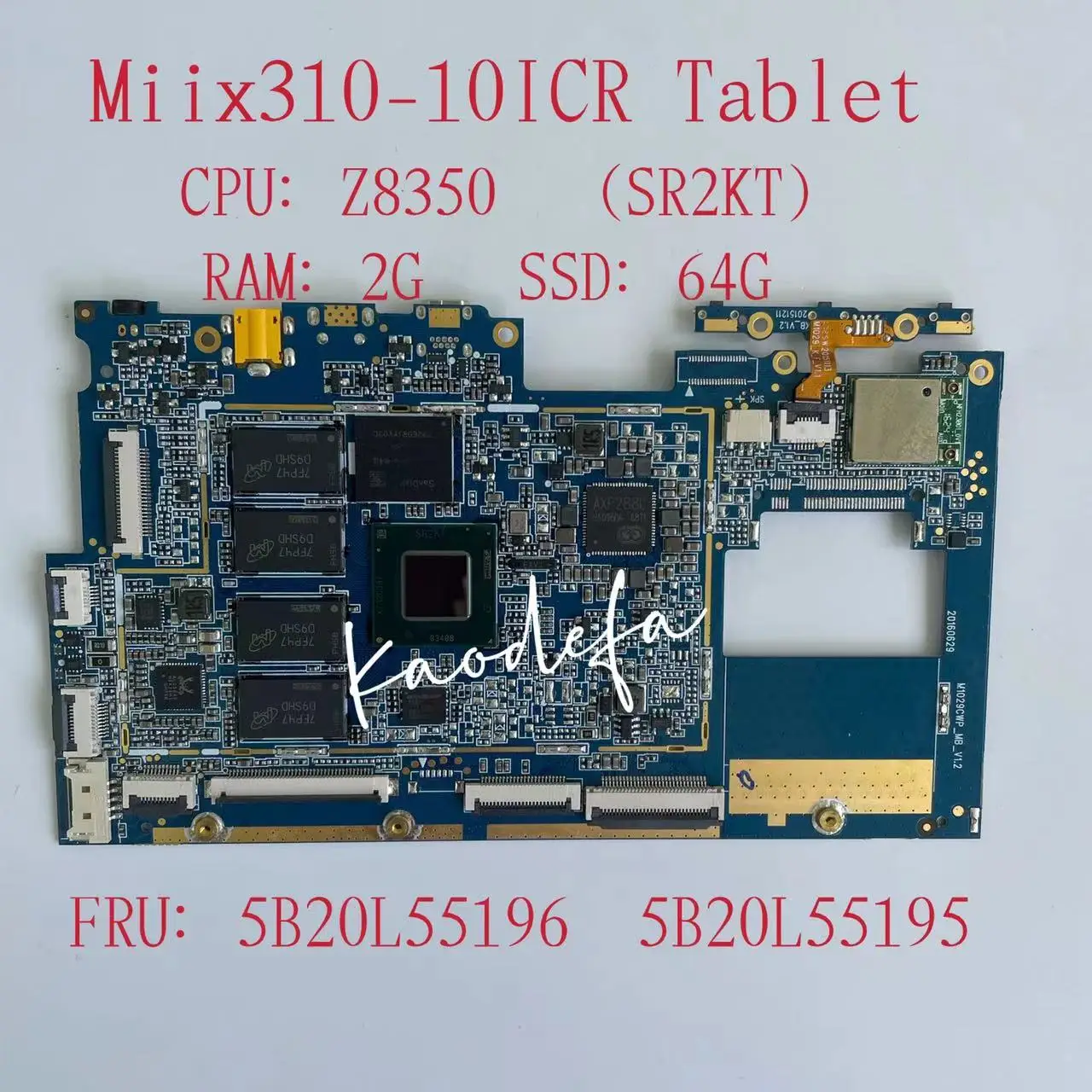 Miix 310-10ICR แท็บเล็ตเมนบอร์ด Mainboard สำหรับ Ideapad YF80SG CPU:Z8350 SSD:64G RAM:2GB FRU 5B20L55196 M1029CWP 100% Test OK