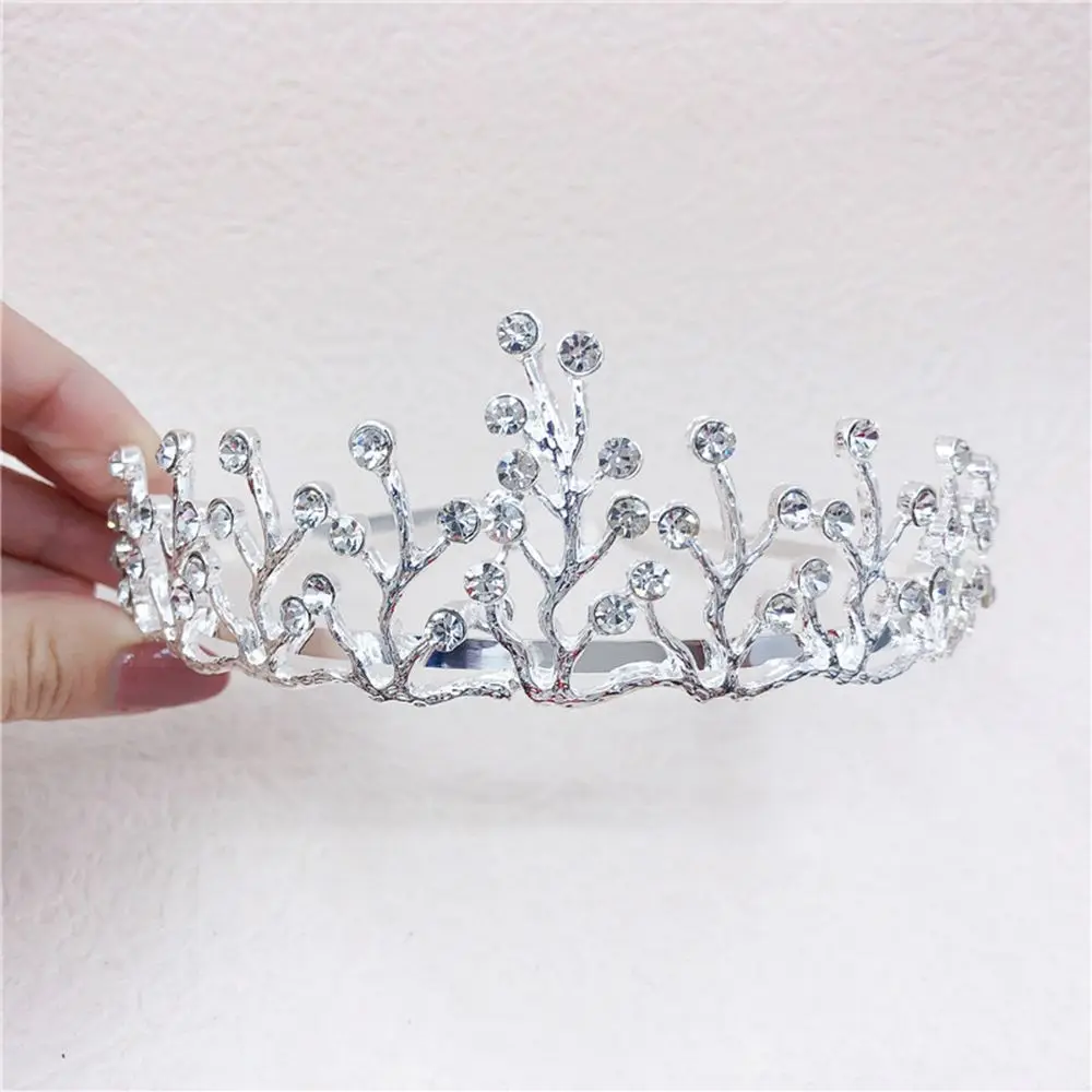 Trendy Bridesmaid Ornament Princess Love Heart Flower Hair Accessories Wedding Jewelry Korean Hair Comb Kids Crystal Tiara