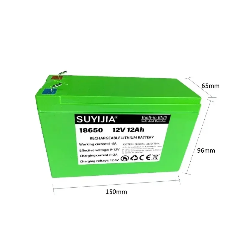 18650  Lithium Battery Pack 12V  20Ah 12Ah 6Ah Built-in BMS 30A Solar Electric Vehicle Li-ion Electric Lighting Outdoor Battery